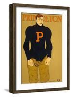 Princeton Poster, Burly Football Player-null-Framed Art Print