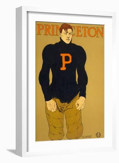 Princeton Poster, Burly Football Player-null-Framed Art Print