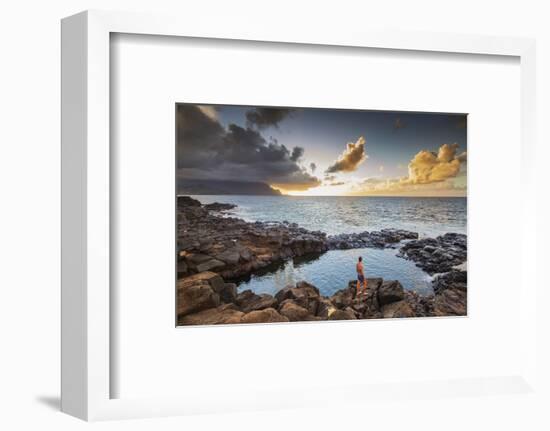 Princeville, Queens Baths, Kauai Island, Hawaii, USA-Christian Kober-Framed Photographic Print