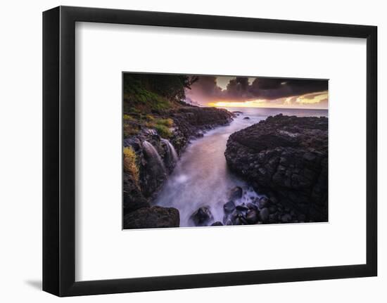 Princeville, Queens Baths, Kauai Island, Hawaii, USA-Christian Kober-Framed Photographic Print