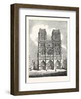 Principal Front of the Cathedral of Nôtre Dame Paris France-null-Framed Giclee Print