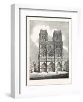 Principal Front of the Cathedral of Nôtre Dame Paris France-null-Framed Giclee Print