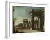 Principal Monuments of Ancient Rome: Arch of Titus (Oil on Canvas)-Viviano Codazzi-Framed Giclee Print