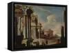 Principal Monuments of Ancient Rome: Temple of Vesta (Oil on Canvas)-Viviano Codazzi-Framed Stretched Canvas