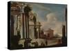 Principal Monuments of Ancient Rome: Temple of Vesta (Oil on Canvas)-Viviano Codazzi-Stretched Canvas
