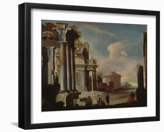 Principal Monuments of Ancient Rome: Temple of Vesta (Oil on Canvas)-Viviano Codazzi-Framed Giclee Print