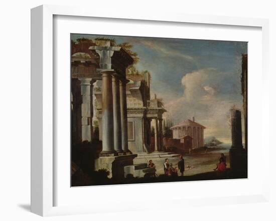 Principal Monuments of Ancient Rome: Temple of Vesta (Oil on Canvas)-Viviano Codazzi-Framed Giclee Print