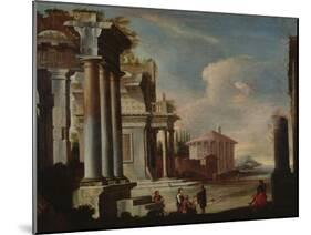 Principal Monuments of Ancient Rome: Temple of Vesta (Oil on Canvas)-Viviano Codazzi-Mounted Giclee Print