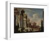 Principal Monuments of Ancient Rome: Temple of Vesta (Oil on Canvas)-Viviano Codazzi-Framed Giclee Print