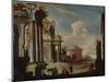 Principal Monuments of Ancient Rome: Temple of Vesta (Oil on Canvas)-Viviano Codazzi-Mounted Giclee Print