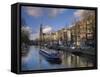 Prinsengracht and Westerkerk in the Background, Amsterdam, Holland-Michele Falzone-Framed Stretched Canvas