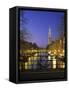 Prinsengracht and Wsterkerk, Amsterdam, Holland-Jon Arnold-Framed Stretched Canvas