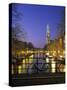 Prinsengracht and Wsterkerk, Amsterdam, Holland-Jon Arnold-Stretched Canvas