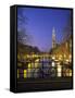 Prinsengracht and Wsterkerk, Amsterdam, Holland-Jon Arnold-Framed Stretched Canvas