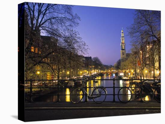 Prinsengracht and Wsterkerk, Amsterdam, Holland-Jon Arnold-Stretched Canvas
