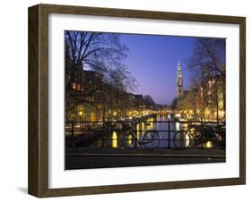 Prinsengracht and Wsterkerk, Amsterdam, Holland-Jon Arnold-Framed Premium Photographic Print