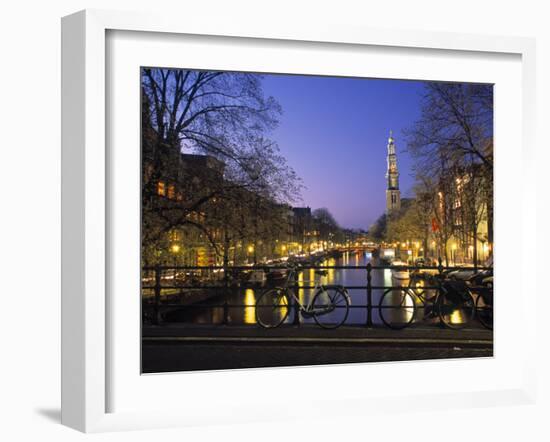 Prinsengracht and Wsterkerk, Amsterdam, Holland-Jon Arnold-Framed Premium Photographic Print