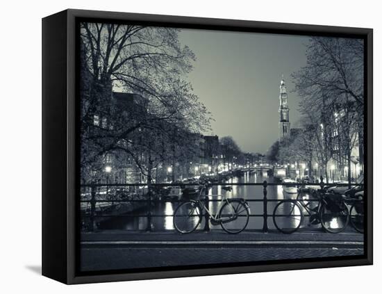 Prinsengracht and Wsterkerk, Amsterdam, Holland-Jon Arnold-Framed Stretched Canvas