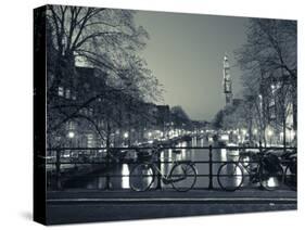 Prinsengracht and Wsterkerk, Amsterdam, Holland-Jon Arnold-Stretched Canvas