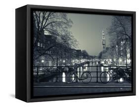 Prinsengracht and Wsterkerk, Amsterdam, Holland-Jon Arnold-Framed Stretched Canvas