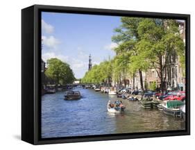 Prinsengracht Canal, Amsterdam, Netherlands, Europe-Amanda Hall-Framed Stretched Canvas