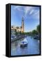 Prinsengracht canal and Westerkerk, Amsterdam, Netherlands-Ian Trower-Framed Stretched Canvas
