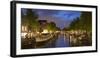 Prinsengracht canal and Westerkerk at dusk, Amsterdam, Netherlands-Ian Trower-Framed Photographic Print