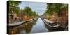 Prinsengracht Canal at Dusk with Westerkerk in Distance, Amsterdam, North Holland, Netherlands-null-Stretched Canvas