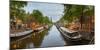 Prinsengracht Canal at Dusk with Westerkerk in Distance, Amsterdam, North Holland, Netherlands-null-Mounted Photographic Print