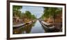 Prinsengracht Canal at Dusk with Westerkerk in Distance, Amsterdam, North Holland, Netherlands-null-Framed Photographic Print