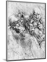 Print After a Drawing of Five Characters in a Comic Scene by Leonardo da Vinci-Bettmann-Mounted Premium Giclee Print