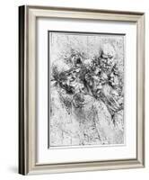 Print After a Drawing of Five Characters in a Comic Scene by Leonardo da Vinci-Bettmann-Framed Giclee Print