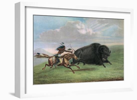 Print after Buffalo Hunt by George Catlin, C.1920-George Catlin-Framed Giclee Print