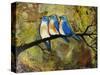 Print Art Bluebird Trio-Blenda Tyvoll-Stretched Canvas