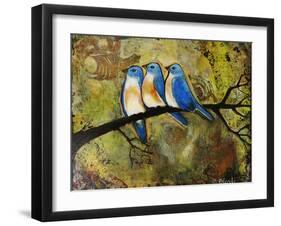 Print Art Bluebird Trio-Blenda Tyvoll-Framed Art Print
