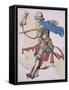 Print Depicting a Knight in Armor on Horseback-null-Framed Stretched Canvas