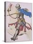 Print Depicting a Knight in Armor on Horseback-null-Stretched Canvas