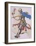 Print Depicting a Knight in Armor on Horseback-null-Framed Giclee Print