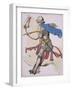 Print Depicting a Knight in Armor on Horseback-null-Framed Giclee Print