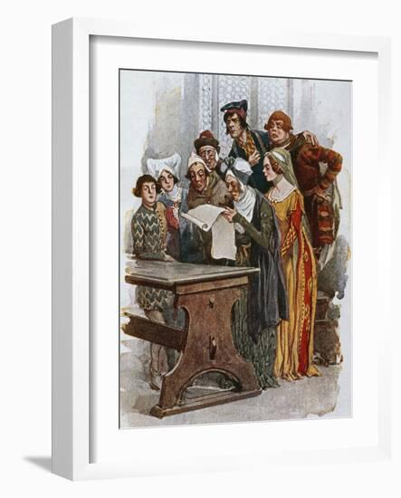 Print Depicting a Scene from Gianni Schicchi, 1922-Giacomo Puccini-Framed Giclee Print