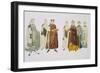 Print Depicting Emperor Justinian and Empress Theodora with Attendants-null-Framed Giclee Print