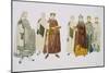 Print Depicting Emperor Justinian and Empress Theodora with Attendants-null-Mounted Giclee Print