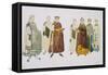 Print Depicting Emperor Justinian and Empress Theodora with Attendants-null-Framed Stretched Canvas