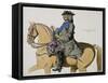 Print Depicting King George II on Horseback-null-Framed Stretched Canvas