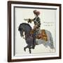 Print Depicting King Louis XIV Riding on a Gray Horse-null-Framed Giclee Print