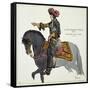 Print Depicting King Louis XIV Riding on a Gray Horse-null-Framed Stretched Canvas