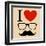 Print I Love Hipster Glasses And Mustaches-mvasya-Framed Art Print