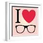 Print I Love Sunglasses Vector Illustration-mvasya-Framed Art Print