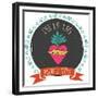 Print - Mexican Heart, Day of the Dead Poster-Marish-Framed Premium Giclee Print