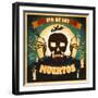 Print - Mexican Sugar Skull, Day of the Dead Poster Art-RRA79-Framed Art Print